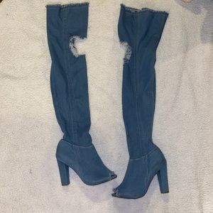 OVER THE KNEES JEANS BOOTS